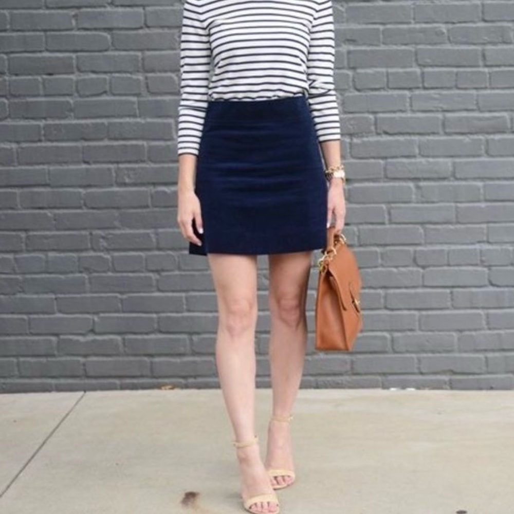 J. Crew Blue Mini Pencil Skirt for Casual Work